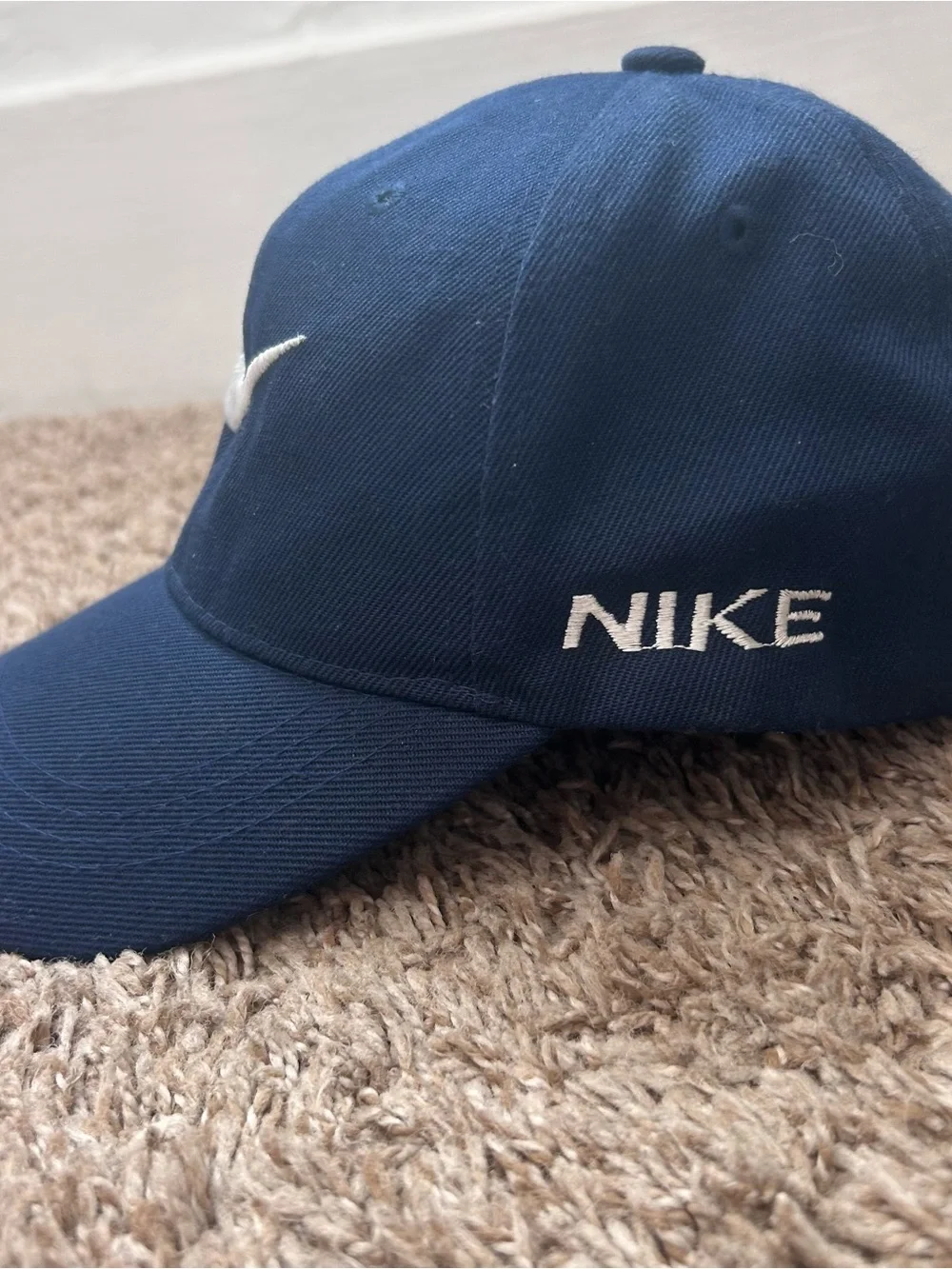 Nike Navy Blue Baseball Cap with White Swoosh